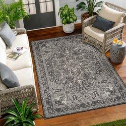 Surya alfombra exterior/interior gris/marfil 160x213