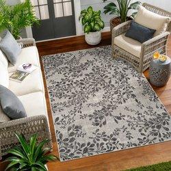 Surya alfombra exterior/interior marfil/gris 160x213