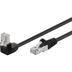 Câble ethernet cat 5e 1m f/utp noir 1x rj45 coudé