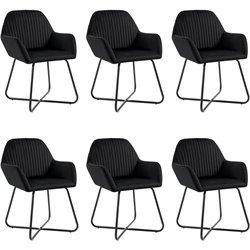 Conjunto 6 Silla de comedor VIDAXL Negro Tela