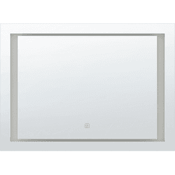 Beliani espejo de pared led 80x60 cm plateado eyre