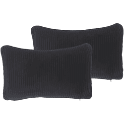 Beliani conjunto de 2 cojines gudari bouclé 30 x 50 cm liso negro