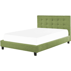 Cama de matrimonio BELIANI Rochelle poliéster verde 190x218x109