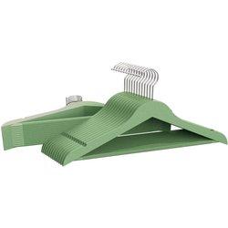 COM-FORT HOUSE | Percha de Resina para Ropa | Verde | Resistente | Muescas Antideslizantes | 45cm