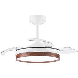 Ventilador DC DOÑANA S blanco/cerezo LED CCT Regulable y Dimable AKUNADECOR