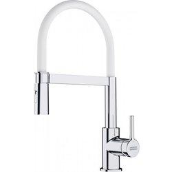 FRANKE lina fc 6087.031 mezclador de cocina 205 x 410 mm semiprofesional con ducha extraíble cromo blanco 115.0626.088