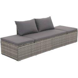 MAISON EXCLUSIVE - Cama de jardín 195x60 cm ratán sintético gris