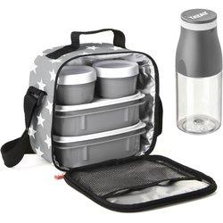 Tatay kit bolsa térmica porta alimentos urban food y botella urban drink, stars grey