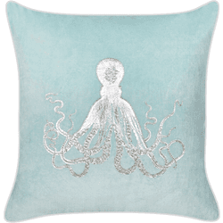 Beliani cojín de terciopelo azul motivo pulpo 45 x 45 cm laminaria