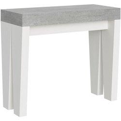 Consola extensible 90x40/196 cm spimbo mix small tapa cemento - patas fresno blanco