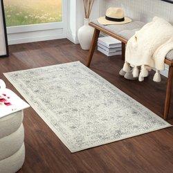 Surya alfombra vintage oriental marfil/gris 80x150