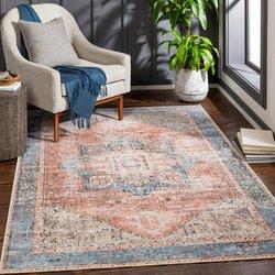 Surya Alfombra vintage lavable rojo/azul 160x220