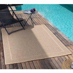 Surya alfombra exterior/interior efecto yute beige/negro 160x213