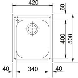 Franke amx 610 lavabo sobre-encimera rectangular acero inoxidable