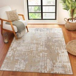 Surya alfombra abstracta moderna beige/blanco 160x213