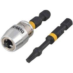 Dewalt DT70537T-QZ - Puntas Torsión de Impacto 2 x T20 y adaptador magnético con bloqueo