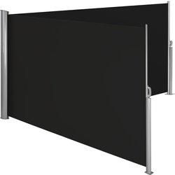 Tectake toldo lateral doble extensible de aluminio - 160 x 600 cm, negro