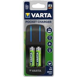 Cargador varta pocket con 4 pilas aa lr06 2600mah