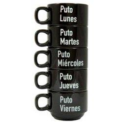 Tazas Fisura 'Puta Semana' (set de 5).