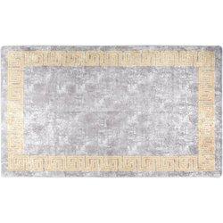 Alfombra lavable antideslizante gris y dorado 150x230 cm