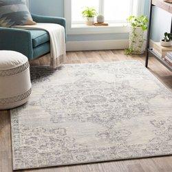 Surya alfombra vintage oriental gris/marfil 160x220