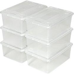 Tectake set de 12 cajas de almacenaje con tapa