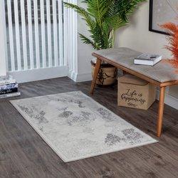 Surya alfombra vintage oriental blanco/gris 80x150