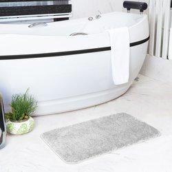 Surya alfombra de baño antideslizante lavable gris 80x50