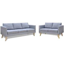 Sofa VIDAXL Gris Tela