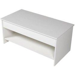 Mesa Baja Hedda Con Tapa Elevable Blanca