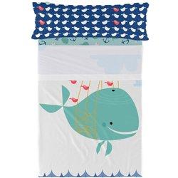 Juego de Sábana HAPPYFRIDAY Whale Cama 80/90 (160x270 cm)