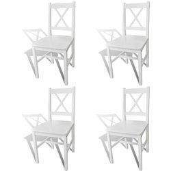 Conjunto 4 Silla de comedor VIDAXL Blanco Madera