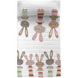 Colcha happyfriday moshi moshi rabbit family multicolor 180 x 260 cm