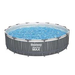 Piscina desmontable bestway steel pro max ø457x107 cm con depuradora de cartucho 3.028 l/h, luz led, escalera y cobertor