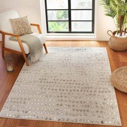 Surya alfombra escandinava lunares beige/blanco 120x170