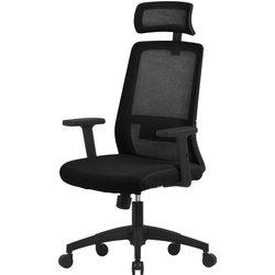 silla de oficina ergonómica, negro, malla, con reposacabezas ajustable ML-DESIGN