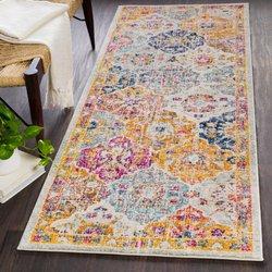 Surya alfombra de pasillo vintage oriental multicolor/naranja 78x365