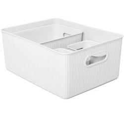 Tatay baobab - set de 4 cajas organizadoras grandes plástico pp05. blanco pergamon