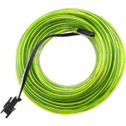 Cable electroluminiscente amarillo de 2.3mm en bobina 5m con pilas