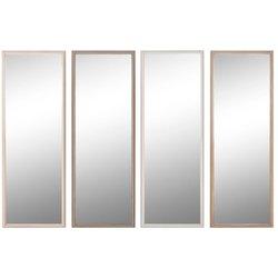 Espejo de pared home esprit blanco marrón beige gris cristal poliestireno 33 x 3 x 95,5 cm (4 unidades)