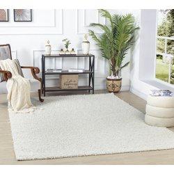 Surya alfombra shaggy moderna blanco 120x170