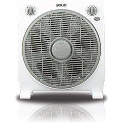 Sogo Ventilador Box Fan 45W Blanco/Gris