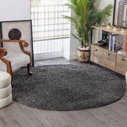 Surya Alfombra shaggy moderna gris oscuro 200x290