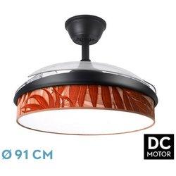 FABRILAMP Ventilador dc moda 72W negro/hoja caldera 91D