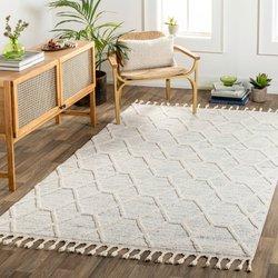 Surya alfombra escandinava bohemia marfil/gris 160x213