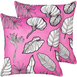 Conjunto de 2 Cojines BELIANI Malva de Terciopelo Rosa 45X45X15