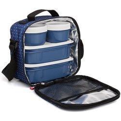 Tatay urban food casual - bolsa térmica porta alimentos 3l con recipientes. dots azul