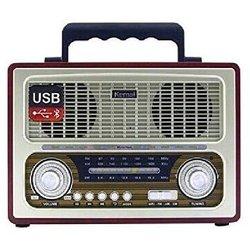 Radio estéreo con bluetooth, lector de usb y tarjetas de memoria sd/tf, diseño retro color madera (27 x 19 x 12,5 cm)