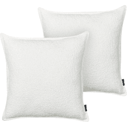 Conjunto de 2 cojines decorativos blanco crema BELIANI Senecia