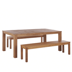 Beliani conjunto de comedor madera madera clara monsano